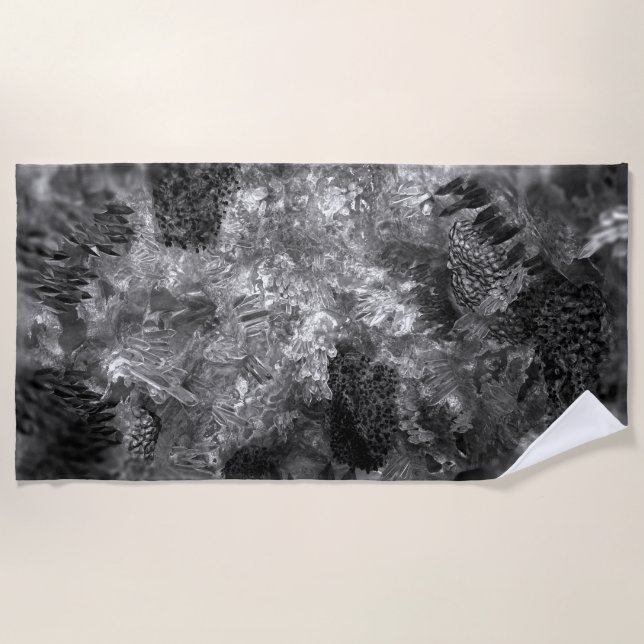  Layers of Crystals Grey  Beach Towel (Front)