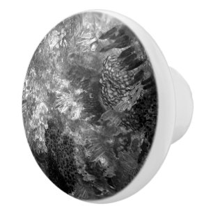  Layers of Crystals Grey  Ceramic Knob