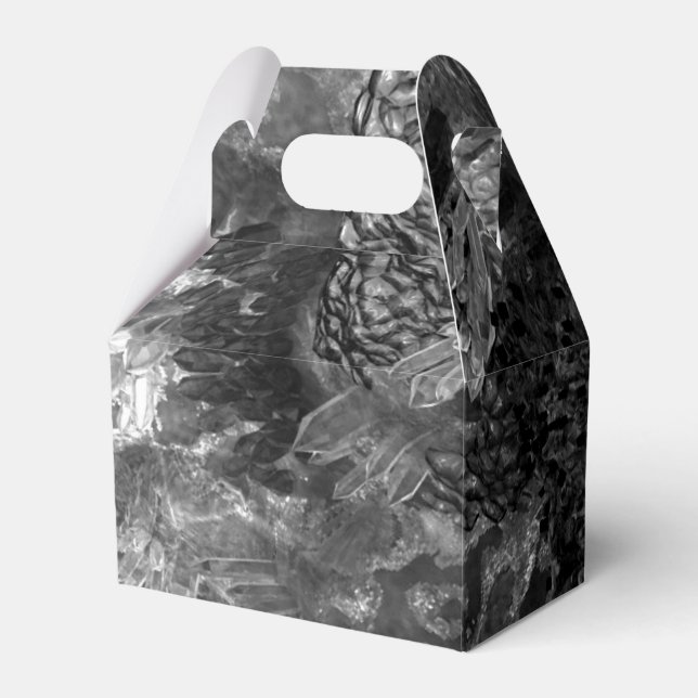 Layers of Crystals Grey  Favor Box (Front Side)