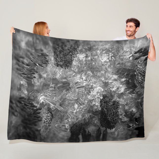  Layers of Crystals Grey  Fleece Blanket (In Situ)