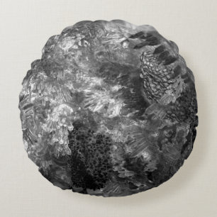 Layers of Crystals Grey Round Pillow