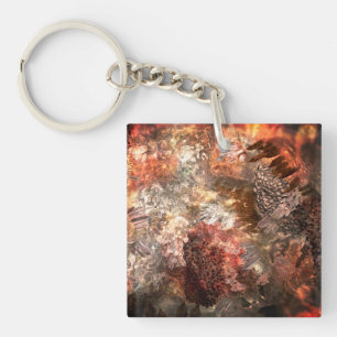  Layers of Crystals with Rustic Tint   Keychain