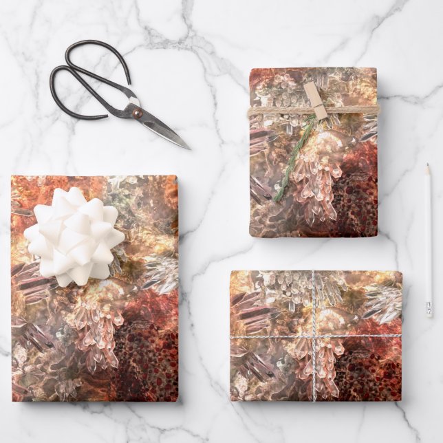  Layers of Crystals with Rustic Tint   Wrapping Paper Sheet (Front)
