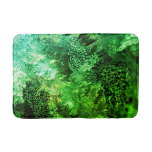 Layers of Green Crystals Bath Mat