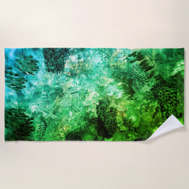 Layers of Green Crystals Beach Towel (Front)