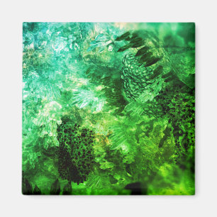 Layers of Green Crystals Magnet