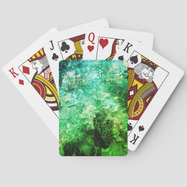 Layers of Green Crystals Playing Cards (Back)