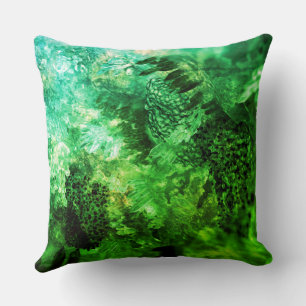 Layers of Green Crystals Throw Pillow