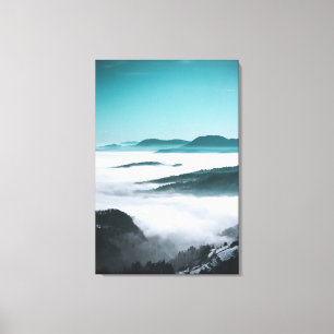 Layers of hills, fog and trees canvas print