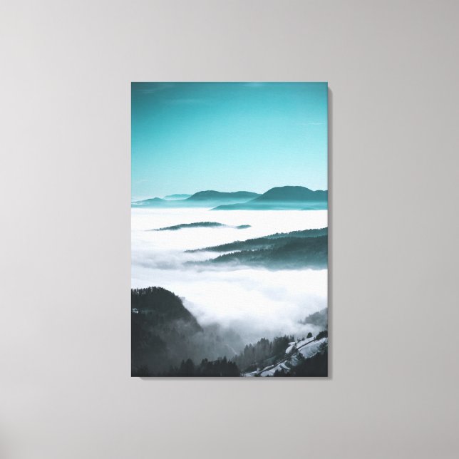 Layers of hills, fog and trees canvas print (Front)
