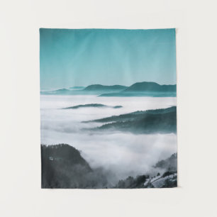 Layers of hills, fog and trees tapestry