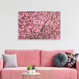 Layers of Pink Japanese Cherry Blossoms Canvas Print