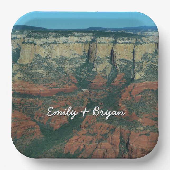 Layers of Red Rocks in Sedona Arizona Paper Plate (Front)