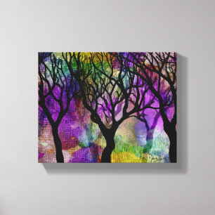 Layers of Trees on Mica Background Canvas Print