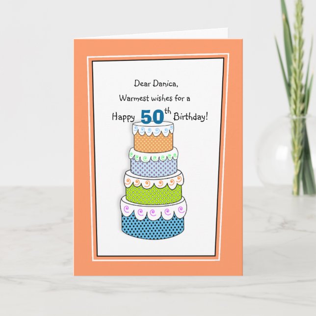 Layers of Wishes 50th or Any Age Birthday Card (Front)