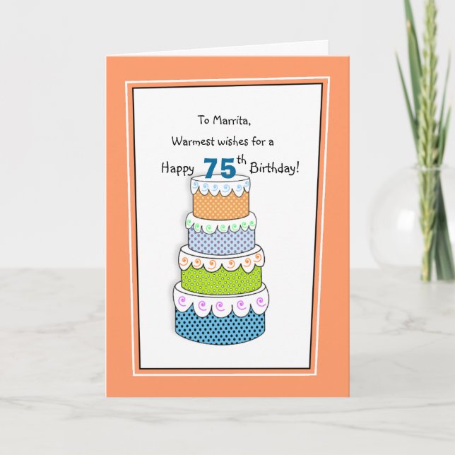 Layers of Wishes 75th or Any Age Birthday Card (Front)