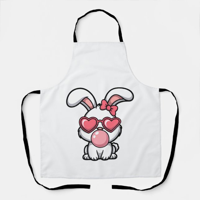 layful Kawaii Rabbit with Bubblegum Bubble Apron (Front)