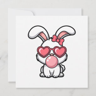 layful Kawaii Rabbit with Bubblegum Bubble Invitation