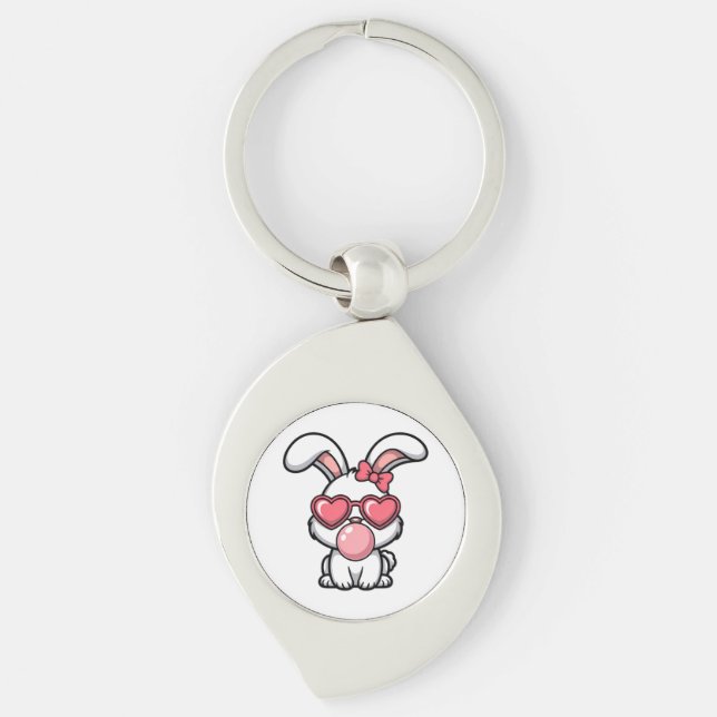 layful Kawaii Rabbit with Bubblegum Bubble Keychain (Front)