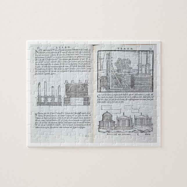 Laying foundations, from 'Della Architettura', pub Jigsaw Puzzle (Horizontal)