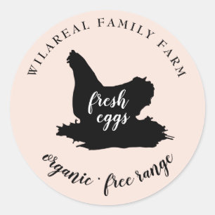 laying hen family farm chicken classic round stick sticker