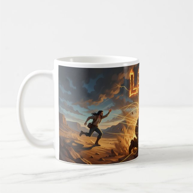 Layla Desert Chase Under Burning Sky Mug (Left)