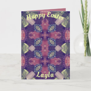 LAYLA ~ Easter card pattern ~ Purple Pink Green
