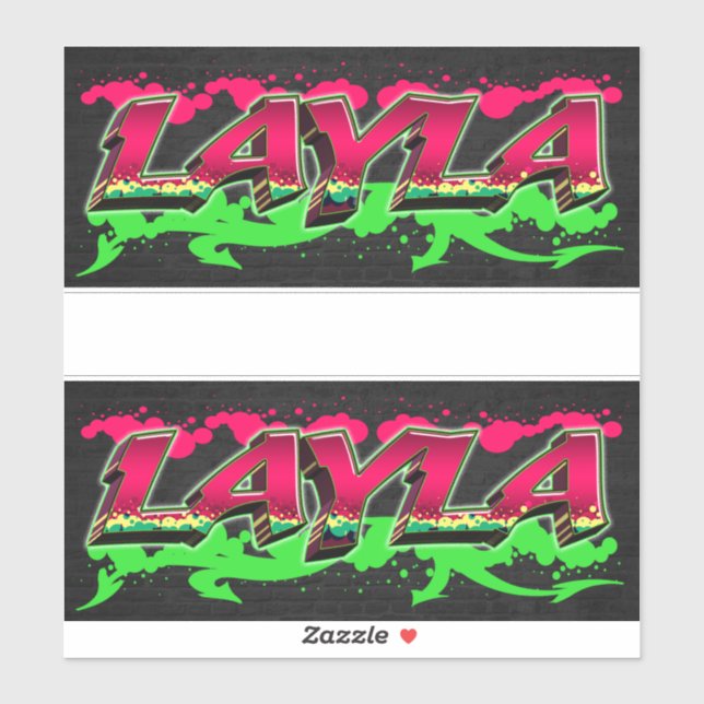 Layla First Name Graffiti Sticker (Sheet)