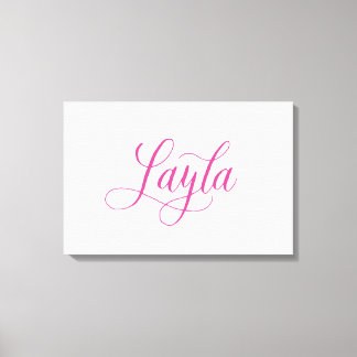 Layla - Modern Calligraphy Name Design Canvas Print