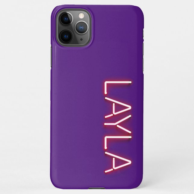 Layla name in glowing neon lights novelty iPhone case (Back)