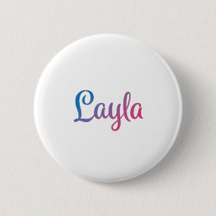 Layla Stylish Cursive 2 Inch Round Button