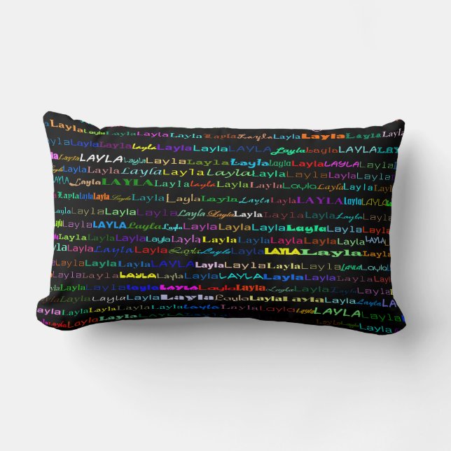 Layla Text Design I Lumbar Pillow (Front)