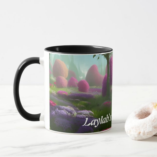 Laylah's Morning Tea Personalized Customizable Mug (With Donut)