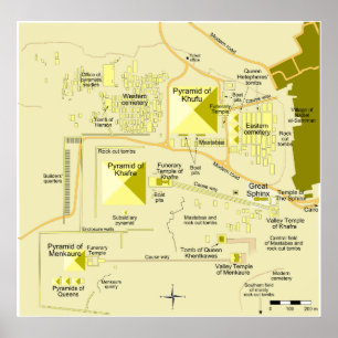Layout of the Giza Pyramid Complex Diagram Poster