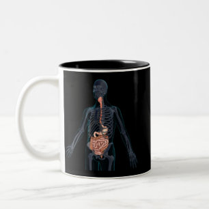 Layout of the human digestive system Two-Tone coffee mug