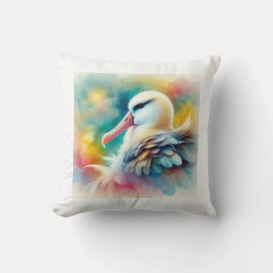Laysan Albatross 161024AREF107 - Watercolor Throw Pillow