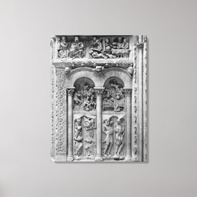 Lazarus and the Rich Man, from the south portal Canvas Print (Front)