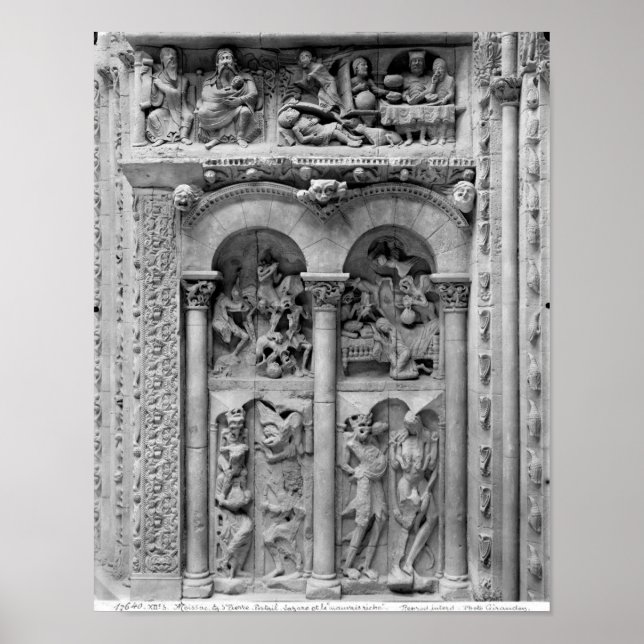 Lazarus and the Rich Man, from the south portal Poster (Front)