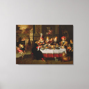 Lazarus and the Rich Man's Table Canvas Print