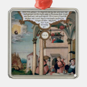 Lazarus and the Rich Man's Table Metal Ornament