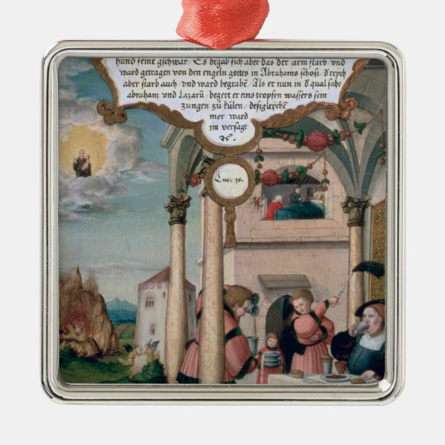 Lazarus and the Rich Man's Table Metal Ornament (Front)