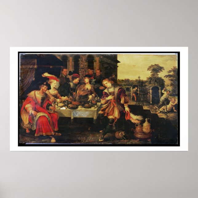 Lazarus at the Rich Man's Table, 1618 (oil on canv Poster (Front)