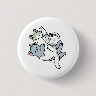 Laze Furr Days - Cute Lazy Cats Design 1 Inch Round Button