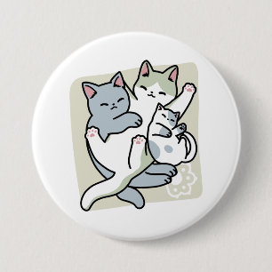 Laze Furr Days - Cute Lazy Cats Design 3 Inch Round Button