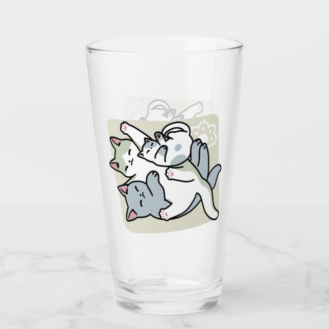 Laze Furr Days - Cute Lazy Cats Design Glass (Front)