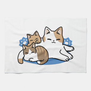 Laze Furr Days - Cute Lazy Cats Design Kitchen Towel