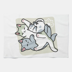 Laze Furr Days - Cute Lazy Cats Design Kitchen Towel