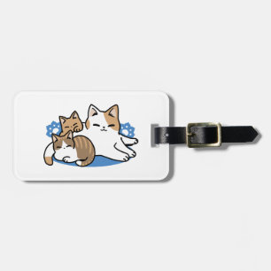 Laze Furr Days - Cute Lazy Cats Design Luggage Tag
