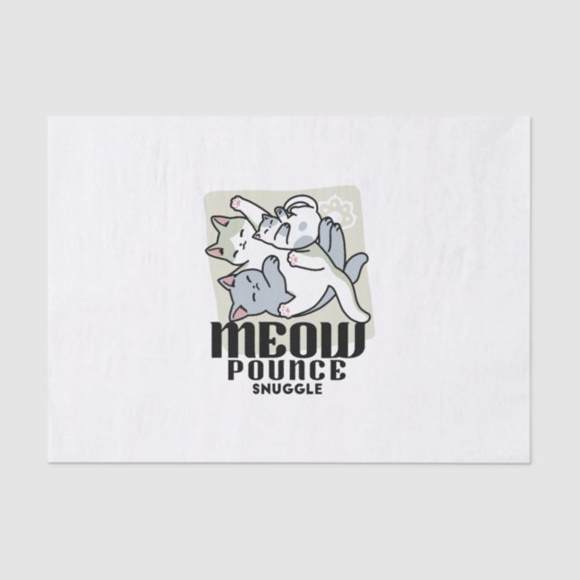Laze Furr Days - Cute Lazy Cats Design Tissue Paper (Front)