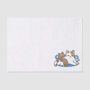Laze Furr Days - Cute Lazy Cats Design Tissue Paper